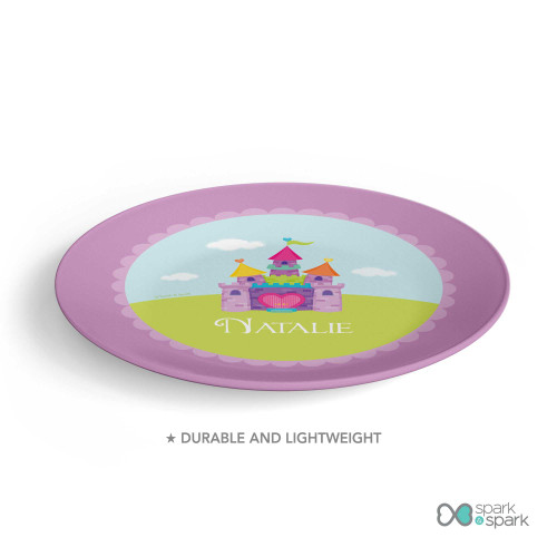 Pretty Heart Castle Custom Plate for Girls