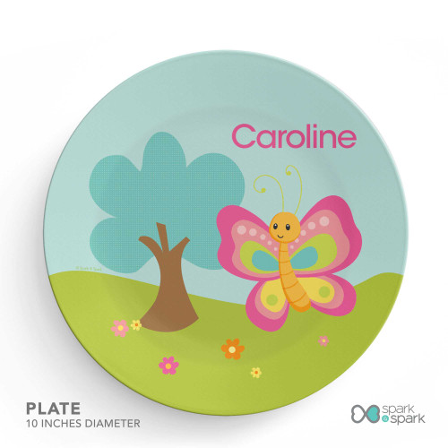 Cute And Sweet Butterfly Custom Plate for Girls