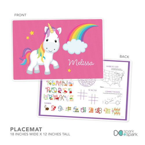 Rainbow Unicorn Custom Plate for Girls