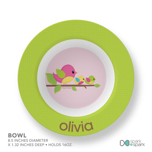 Singing Birds Custom Plate for Girls