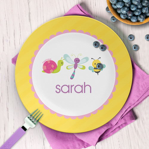 Three Sweet Little Bugs Personalized Kids Plates