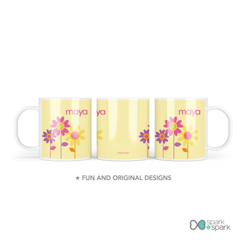 Three Spring Blooms Custom Plate for Girls