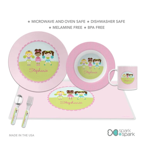 Three Cheerleaders Kids Plates