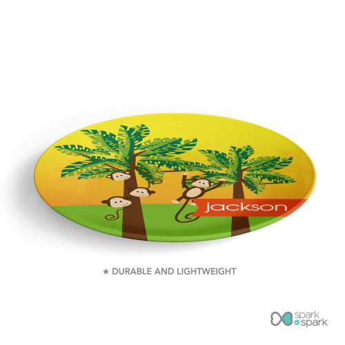 Monkeys In The Jungle Kids Plate