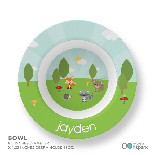 Cute Animals In The Forest Kids Plate