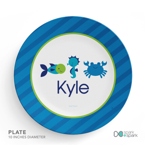 Cute Undersea Creatures Kids Plate