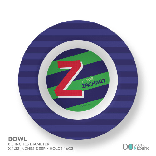 Brilliant Initial Green Kids Plate