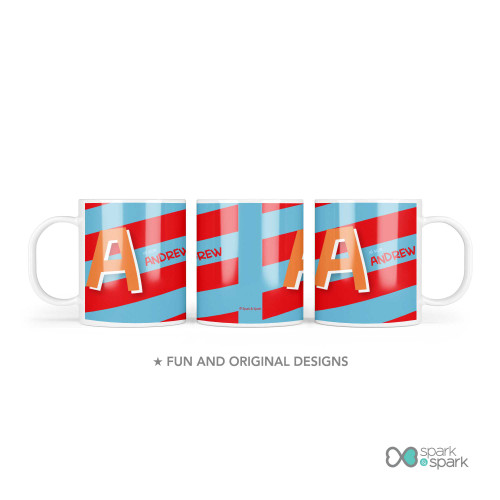 Brilliant Initial Red Kids Plate