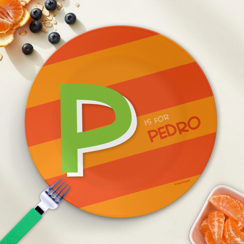 Brilliant Initial - Orange Kids Plate