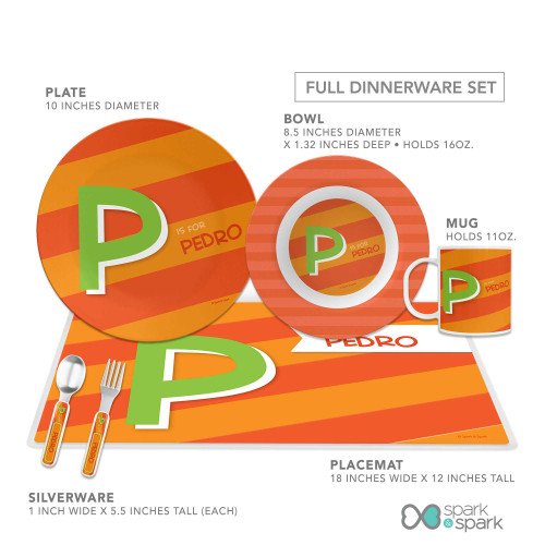 Brilliant Initial Orange Kids Plate