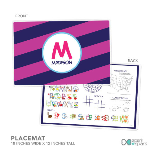 Fun Initials Magenta Kids Plate