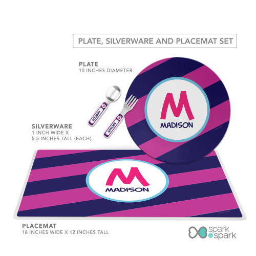 Fun Initials Magenta Kids Plate