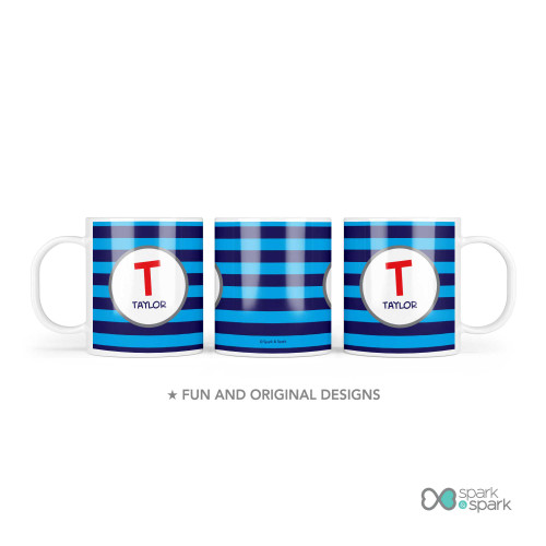 Fun Initials Blue Kids Plate
