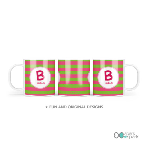 Fun Initials Pink Kids Plate