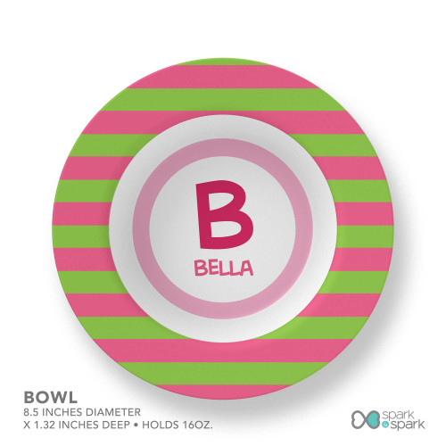 Fun Initials Pink Kids Plate