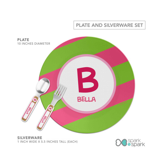 Fun Initials Pink Kids Plate