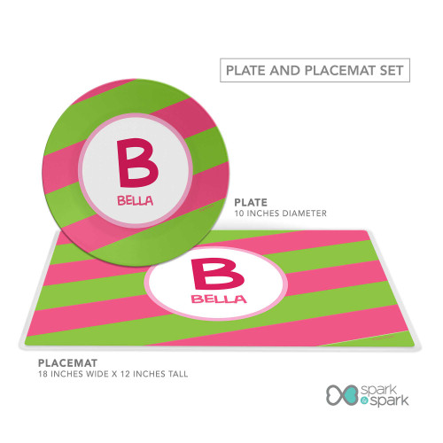 Fun Initials Pink Kids Plate