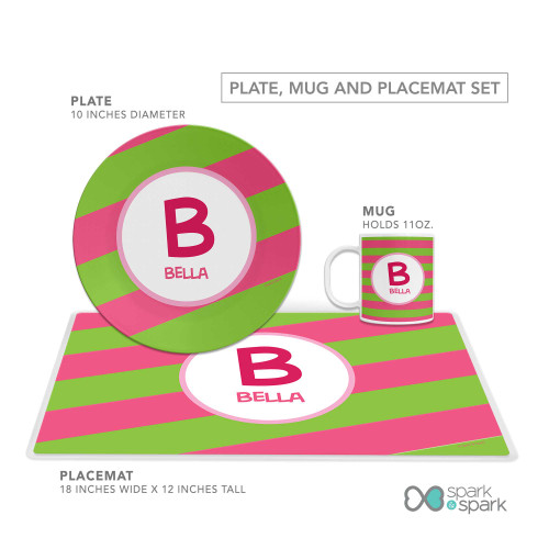 Fun Initials Pink Kids Plate