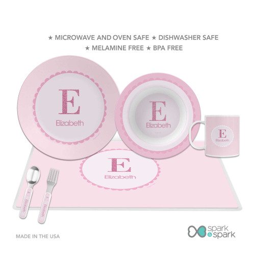 A Shiny Pink Letter Kids Plate