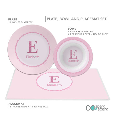 A Shiny Pink Letter Kids Plate