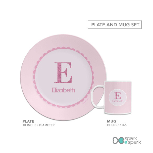 A Shiny Pink Letter Kids Plate