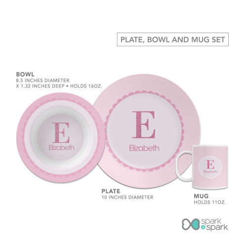 A Shiny Pink Letter Kids Plate