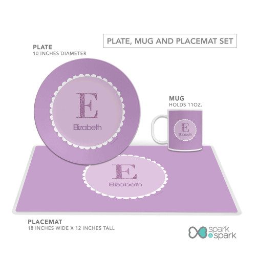 A Shiny Purple Letter Kids Plate