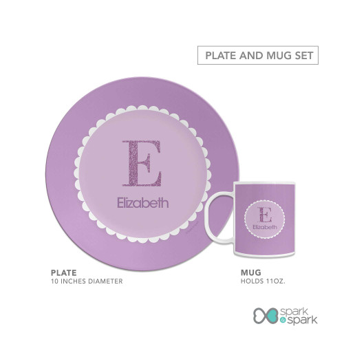 A Shiny Purple Letter Kids Plate