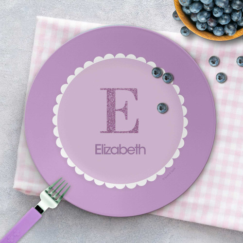A Shiny Purple Letter Kids Plate