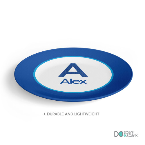 A Linen Blue Letter Kids Plate