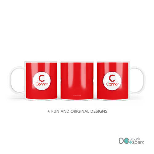A Linen Red Letter Kids Plate