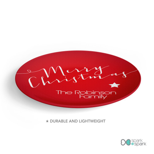 Merry Christmas Message Christmas Plate