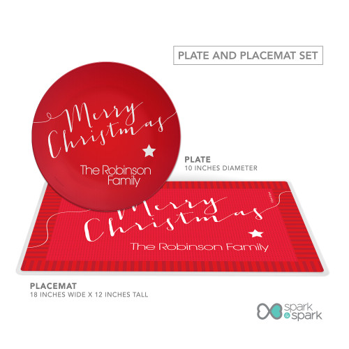Merry Christmas Message Christmas Plate