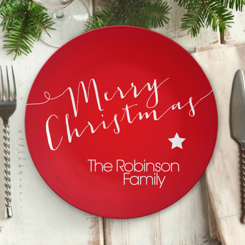 Merry Christmas Message Christmas Plate