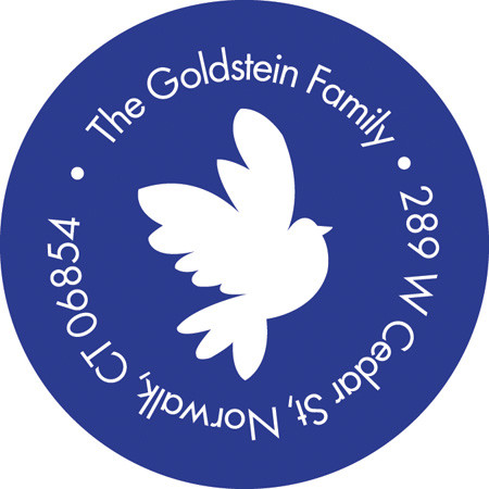 Modern dove of peace label