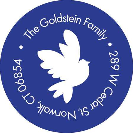 Modern dove of peace label