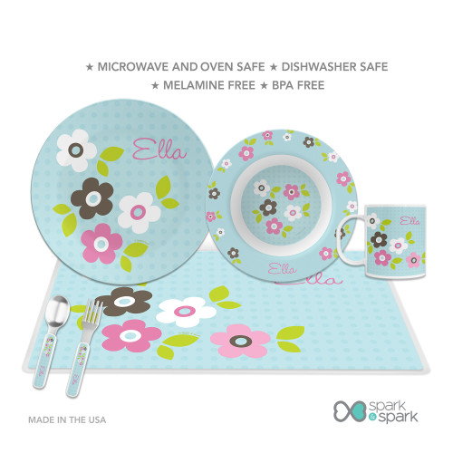 Preppy Flowers Blue Placemat