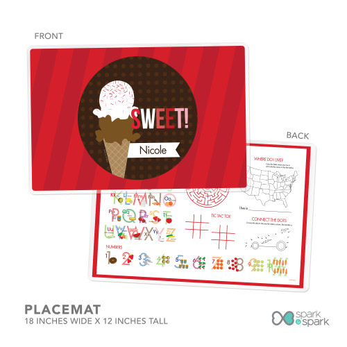 Sweet & Yummy Red Kids Placemat
