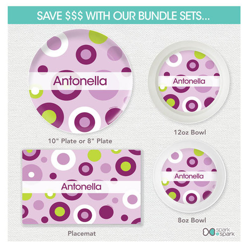 Circles and Circles Purple Kids Placemat