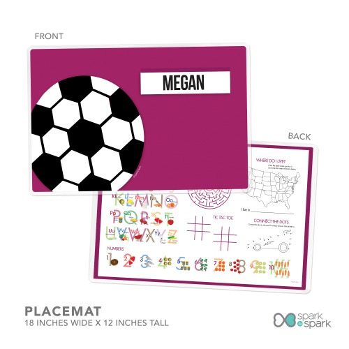 Girl Soccer Fan Purple Placemat