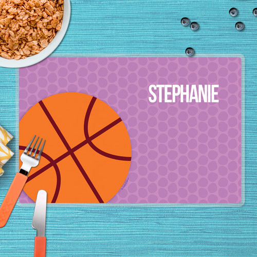 Basketball Fan Girl Circles Kids Placemat