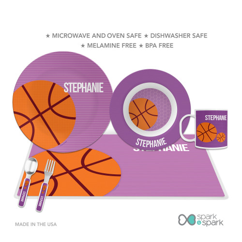 Basketball Fan Girl Circles Kids Placemat