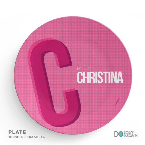 Double Initial Pink Kids Placemat