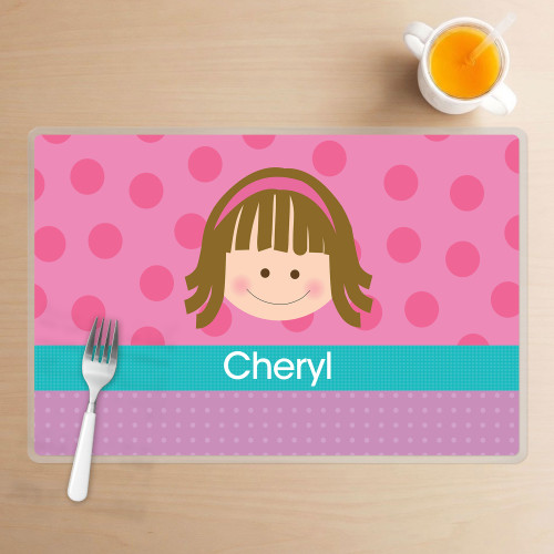 Just Like Me Girl Pink Kids Placemat
