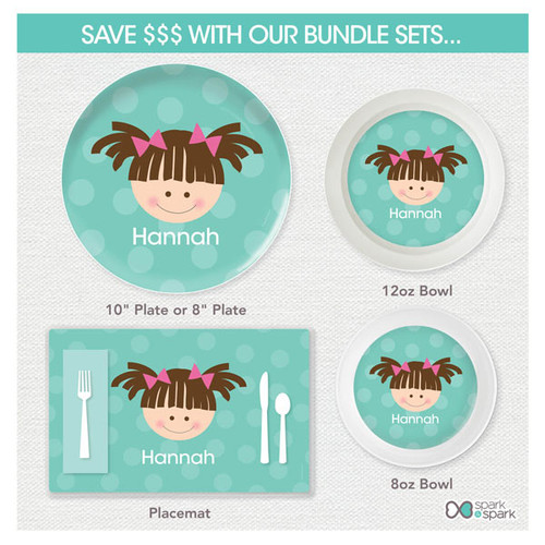 Just Like Me Girl Aqua Kids Placemat