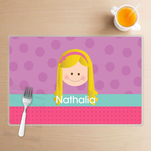 Just Like Me Girl Lavender Kids Placemat