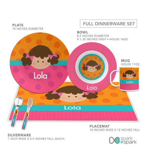 Just Like Me Girl Orange Kids Placemat