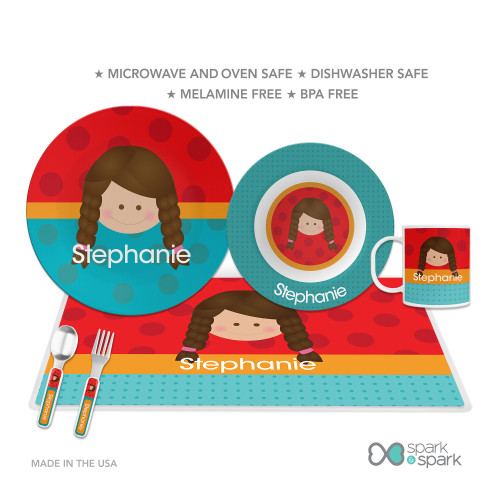 Just Like Me Girl Red Kids Placemat