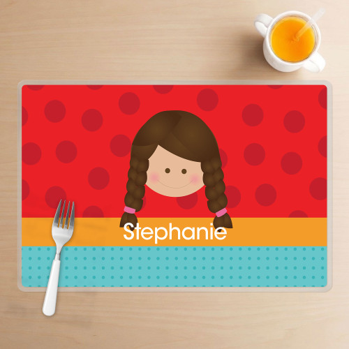 Just Like Me Girl Red Kids Placemat