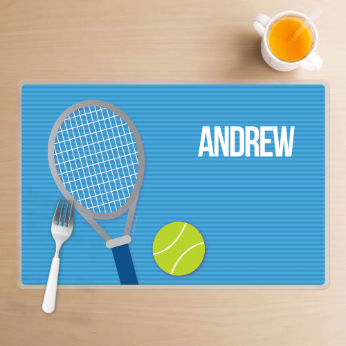 Tennis Fan Boy Blue Kids Placemat
